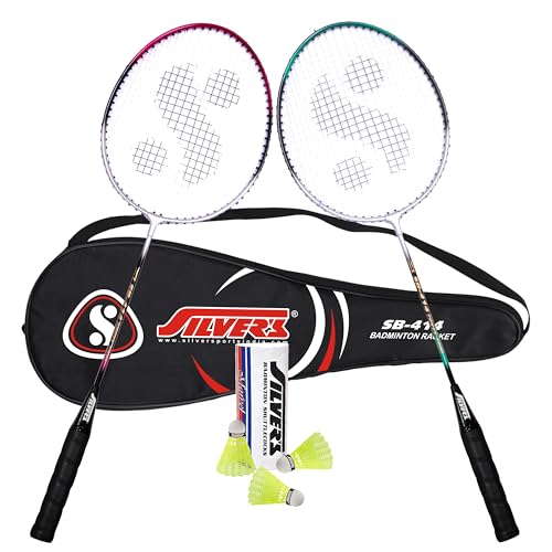 Silver’S Sb-414 Badminton Kit (2 Racquets With Full Cover, 1 Box Shuttlecock Pack Of 3)