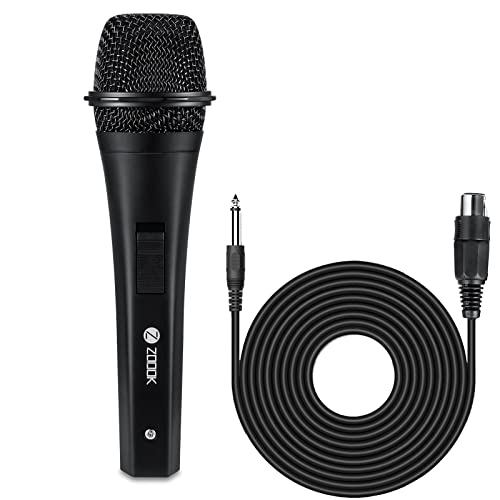 Zoook Karaoke Wired Microphone For Singing/Kids/Speaker/Party/System/Cardoid Vocal Unidirectional Dynamic Microphone With 10 Feet Xlr Cable For Stage/Speech/Performance/Podium -1 Year Warranty Black