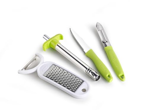 Ganesh 4 In 1 Combo Pack Included 1 Grater|1 Peeler – 1 Knife – 1 Gas Lighter|Multicolor