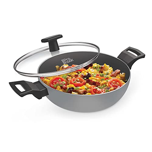 Milton Pro Cook Black Pearl Induction Kadhai, 22 Cm / 2.1 Litre | 1 Years Warranty