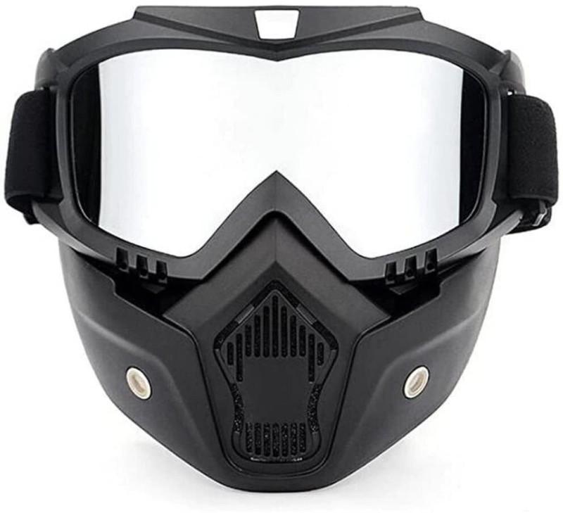 Runwayretailer Face Mask For Bike Helmet With Soft Foam Padded Detachable Mouth Filter For Cycling Bike Off Road Racing Blowtorch  Safety Goggle(Free-Size)