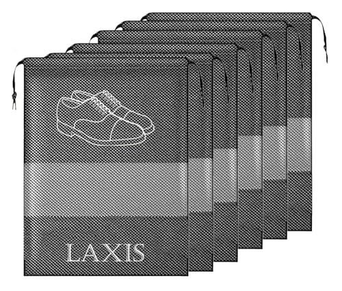 Laxis – Shoe Bag For Travel & Storage Organizer For Women & Men | Travel Accessories Shoe Bags Pouches | Travel Shoe Cover For Travelling Travel Essentials (Grey, Pack Of 6)