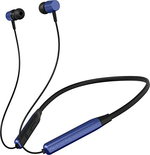 Zebronics Zeb Evolve Wireless Bluetooth In Ear Neckband Earphone, Rapid Charge, Dual Pairing, Magnetic Earpiece,Voice Assistant With Mic (Blue)