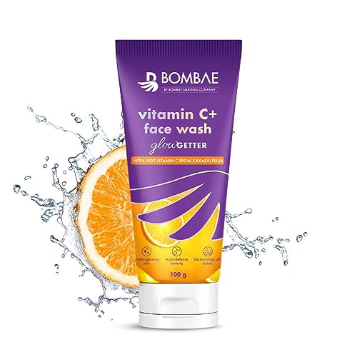 Bombae Vitamin C+ Facewash | Glowing Skin For All Skin Types | With Kakadum Plum And Niacinamide | Reduces Acne | 100G