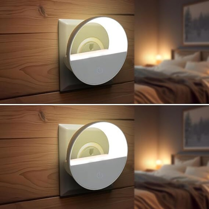 Robustt 1W Led Smart Sensor Night Light|Warm White Plug Night Lamp For Bedroom|Pack Of 2 Smart Sensor Light