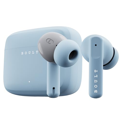 Boult Audio Z60 Earbuds With 60H Battery, Clear Calling 4 Mics, Made In India, 50Ms Low Latency Gaming, 13Mm Bass Driver, Type-C Fast Charging, Ipx5 Ear Buds Bluetooth 5.3 Tws Ear Buds (Powder Blue)