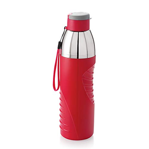 Cello Puro Gliss Insulated Water Bottle, 900 Ml, Red (Plastic)