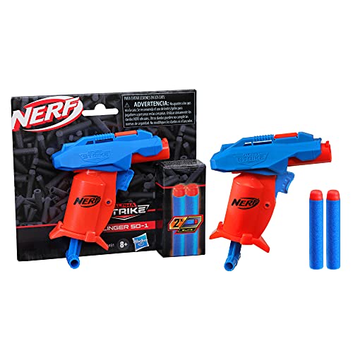 Nerf Alpha Strike Slinger Sd-1 Single-Fire Dart Blaster – Includes 2 Official Nerf Elite Foam Darts, Easy Load Prime Fire,Multicolor