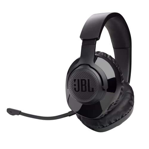 Jbl Free Wfh Wireless, Over Ear Headset With Detachable Voice-Focus Noise Cancelling Mic, Lossless & Low-Lag 2.4Ghz Usb Dongle For Work From Home, Conference Calls, Online Learning & Teaching (Black)