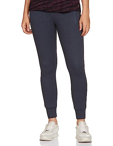 Biba Women Solid Fitted Bottom Wear(Athleisu004_Navy_S)