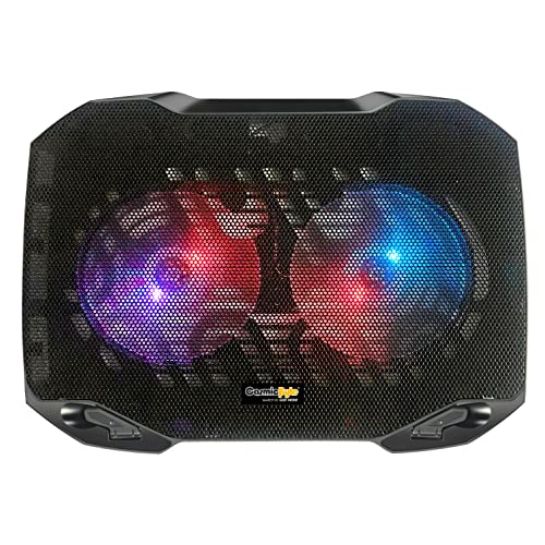 Cosmic Byte Wind Rgb Laptop Cooling Pad, Dual 120Mm Rgb Fans, Elevated Height, Laptop Holder, Supports Up To 15.6″ Laptops (Black)