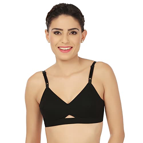 Rupa Women’S Cotton Wire Free Modern Non-Padded Bra (Pack Of 6) (Chanderkiran_Black