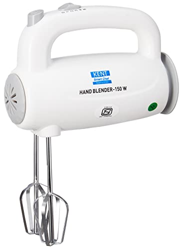 Kent 150W 16050, 5 Speed Control, Copper Motor, Multiple Beaters, Overheating Protection, Food Grade Plastic Body Hand Blender (White)