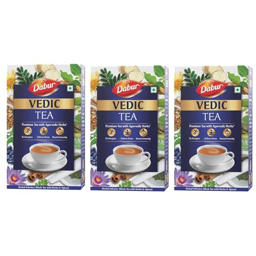 Dabur Vedic Tea – 250G X Pack Of 3 (Black Tea) | Handpicked From Assam, Nilgiri & Darjeeling | Soulful Aroma & Rich Taste | Premium Tea