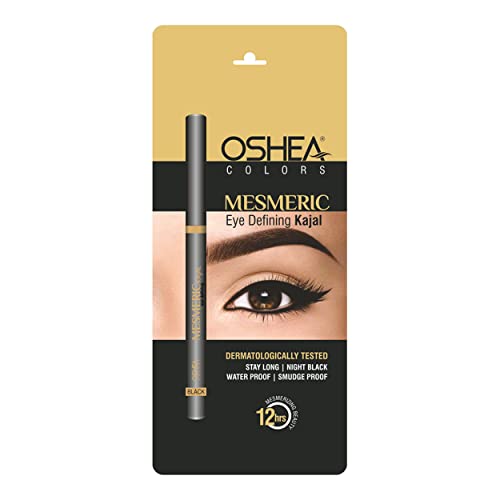 Oshea Colors Mesmeric Waterproof & Smudgeproof Matte Eye Defining Kajal | Intense Pigmentation, 12 Hrs Long Lasting With Quick Drying Formula (Black)