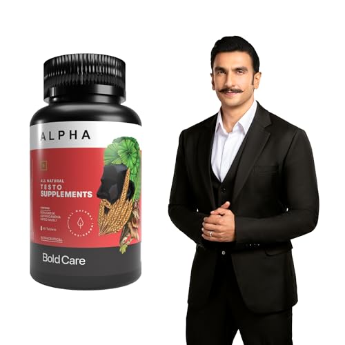 Bold Care Alpha 100% Natural Testo Supplements [60 Tablets] With Shilajit, Ashwagandha, Fenugreek, Safed Musli, Ginseng – Greater Strength, Stamina & Performance’ For Men, Zero Side Effects