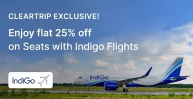 Exclusive on Cleartrip ! Enjoy flat 25% Off On Seat Bookings with Indigo flights.✈️👉Link : Offer valid from now until 31st Dec