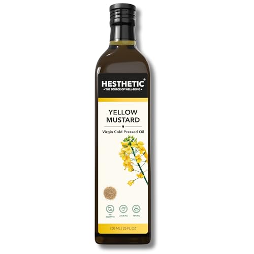 Hesthetic Cold Pressed Yellow Mustard (Sarso) Oil | 100% Pure & Natural Unrefined Cooking Oil 750Ml