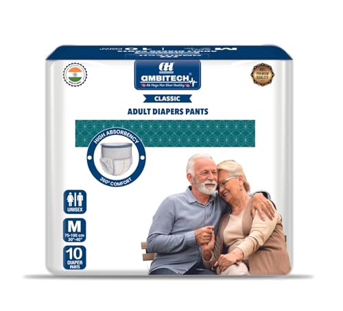 Ambitech Adult Diaper |M Size|Pack Of 1 | 10 Unit